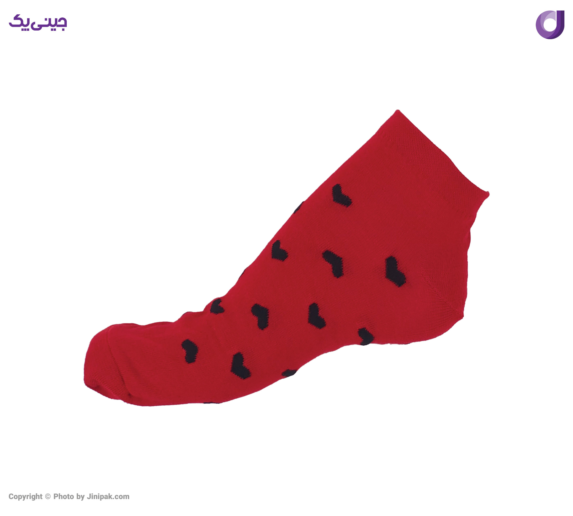 جوراب مچی نخی زنانه طرح قلب