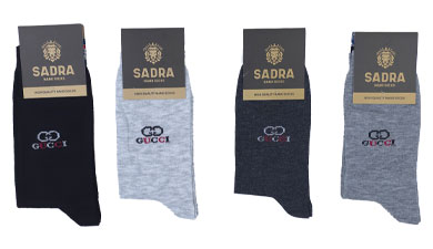 جوراب کامپیوتری مردانه نخی ساق بلند طرح گوچی