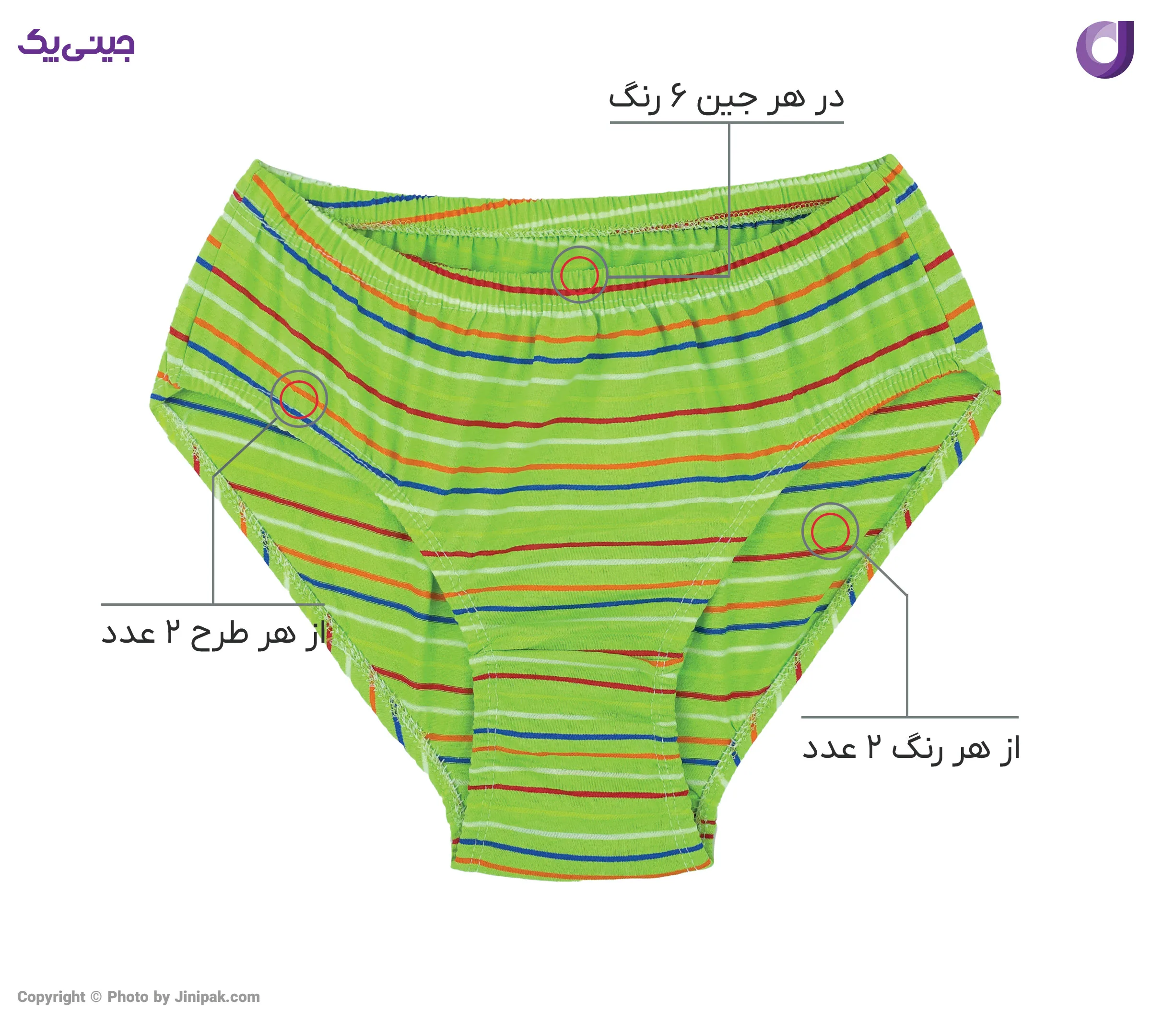 شورت نخی زنانه لیفه‌ای اسلیپ تمام چاپ راه راه رنگی