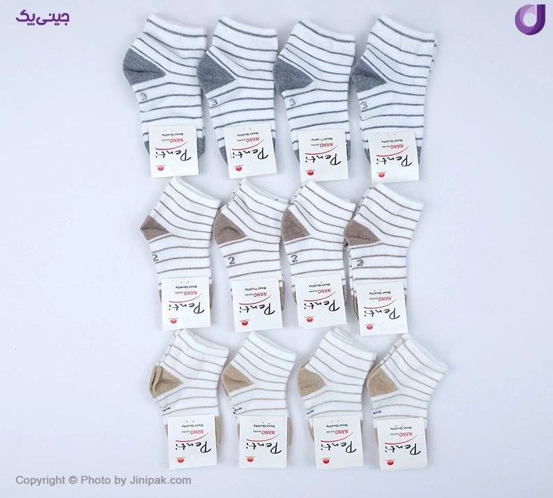 جوراب نخی 1-2-3 سال طرح راه راه 