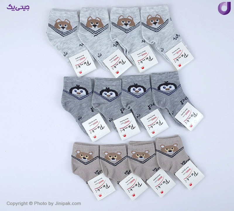 جوراب نخی 1-2-3 سال طرح حیوانات 