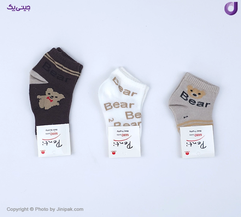 جوراب نخی 1-2-3 سال طرح تدی 