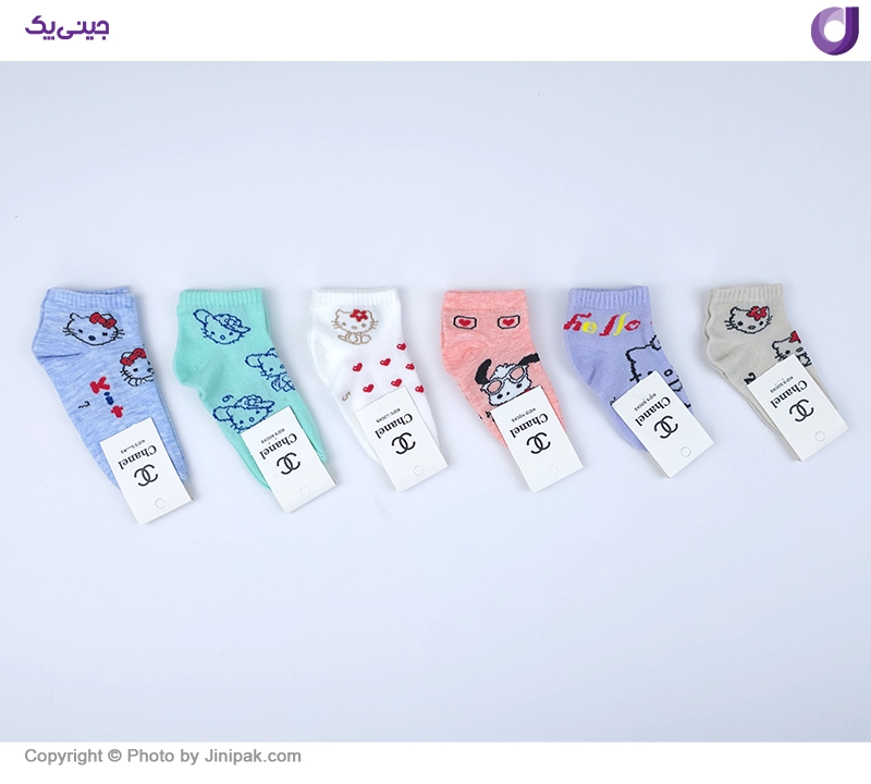 جوراب نخی بچگانه 2 تا 7 سال طرح کیتی 