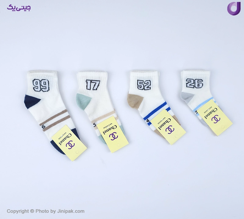 جوراب نخی بچگانه کش انگلیسی 3 تا 6 سال طرح اعداد